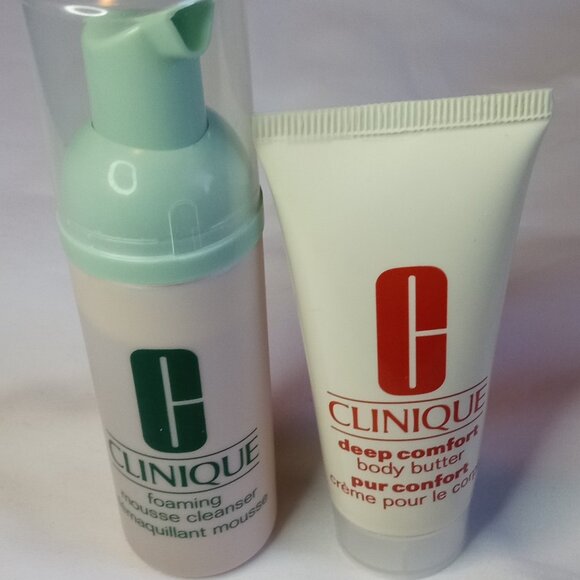 CLINIQUE Travel Packs Of Foaming Mousse Cleanser & Deep Comfort Body Butter USA - Picture 1 of 4